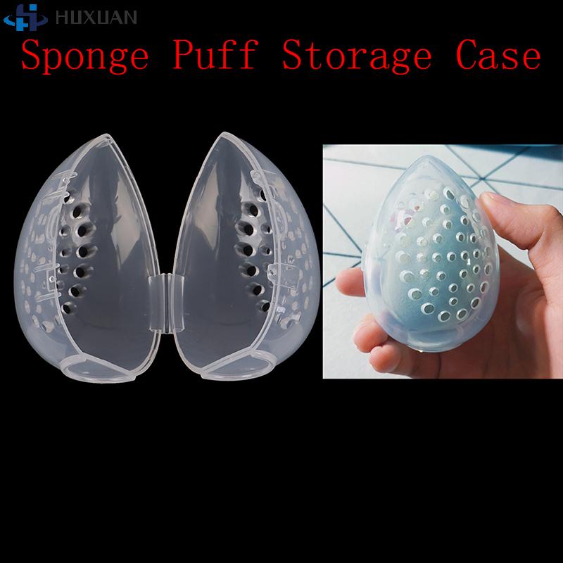 1/2/5PCS Clear Egg Shaped Empty Makeup Sponge Storage Box Portable Plastic Cosmetic Puff Organizer Rack Blender Holder Stand