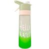 22 OZ 2 in 1 Misting Water Bottle Large Ccity Wide Mouth Leak Proof Green for Mountaineering Gym Cycling Sports Activities