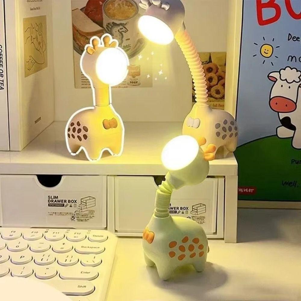 

Creative Table Light Led Desk Lamp Cute Giraffe Night Light for Children Students зелений