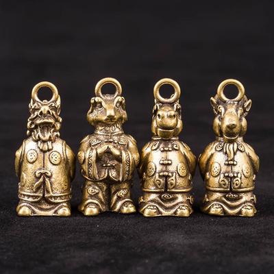 Lucky Zodiac Copper Ornaments Small Statue Vintage 1pcs