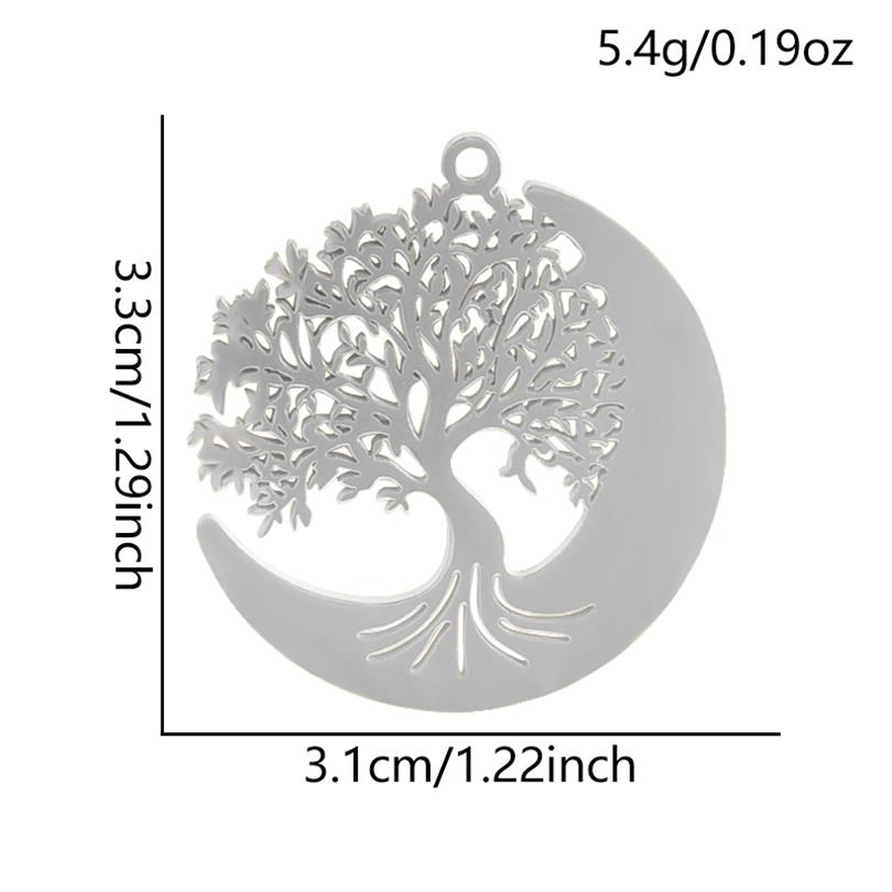 6pcs Steel Color Assorted Pendant Filligree Moon Sun Doji Charm Stainless Steel Charms For Jewelry Making Bracelets DIY Keychain