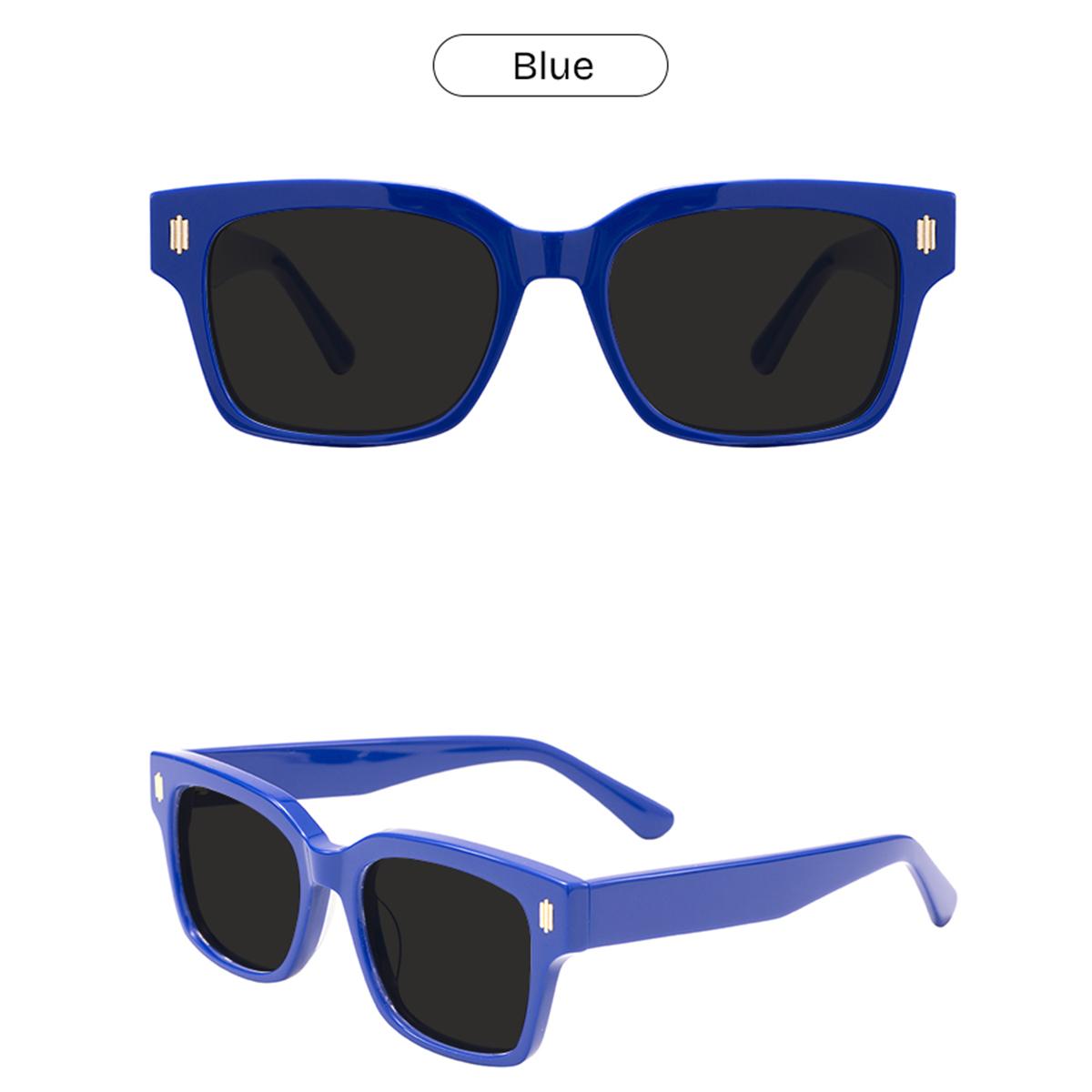 

New Unisex Acetate Polarized Prescription Sunglasses Women Fashion Square Polarized Optical Sun Glasses Progressive UV400 Shades Single Version&1.56&None синий