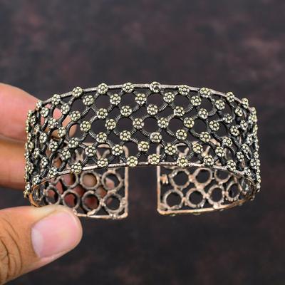 Bracciale Rigido Avvolto in Filo di Rame Bracciale a Manica Regolabile Bracciale Rigido Fatto a Mano Gioielli in Rame Ultimo Design Manica Regalo per la Madre Gioielli Wire Wrapping