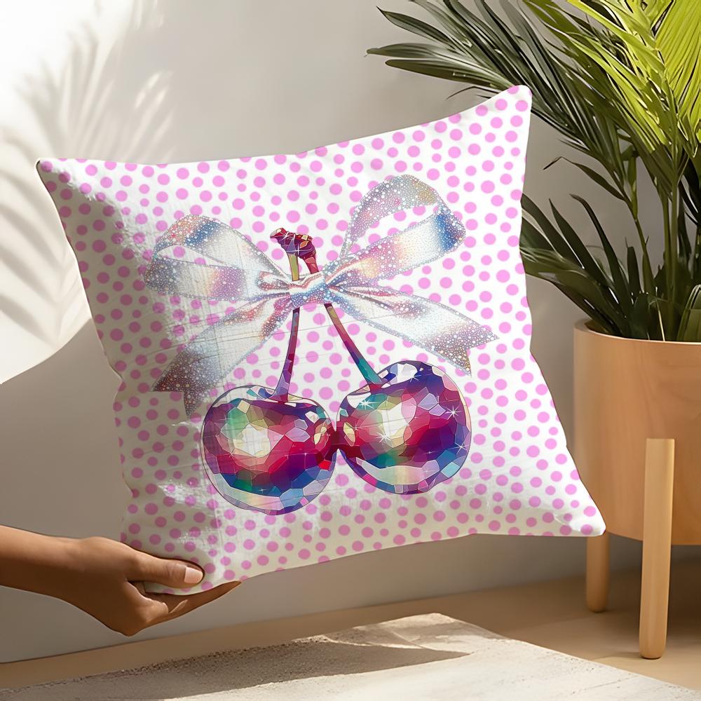 Ins girly heart cherry Pillow Case Home Living Room Decoration Linen Pillow Cases Cushion Cover