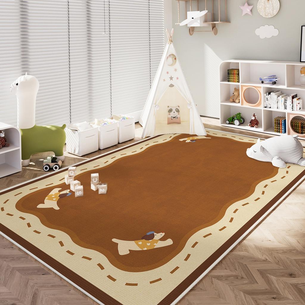 Living Room Carpet, Household Sofa, Crystal Velvet Carpet, Large Area Covered With Waterproof And NonSlip Cartoon DirtResistant Floor Mat