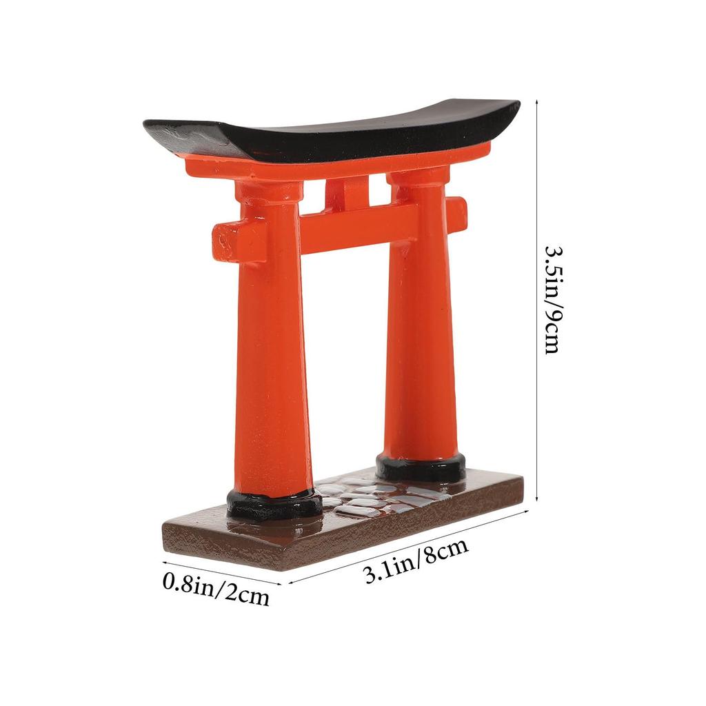 NOLITOY Miniature Torii Gate Shrine Model for Home Aquarium and 9x2x8cm Decor, Accessories, Ornament, Resin, Red,