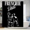 Französische Bulldogge Duschvorhang Papa Edition Schwarz Weiß Haustier Badematte Dekorative Wohnaccessoires Für Hundeliebhaber Geschenkidee