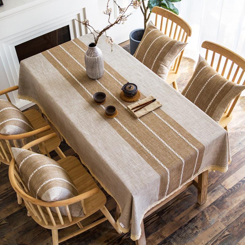 Modern Simple Light Luxury Tablecloth Nordic Imitation Cotton And Linen Dining Table Cloth Solid Color Rectangular Coffee Table Mat Spot