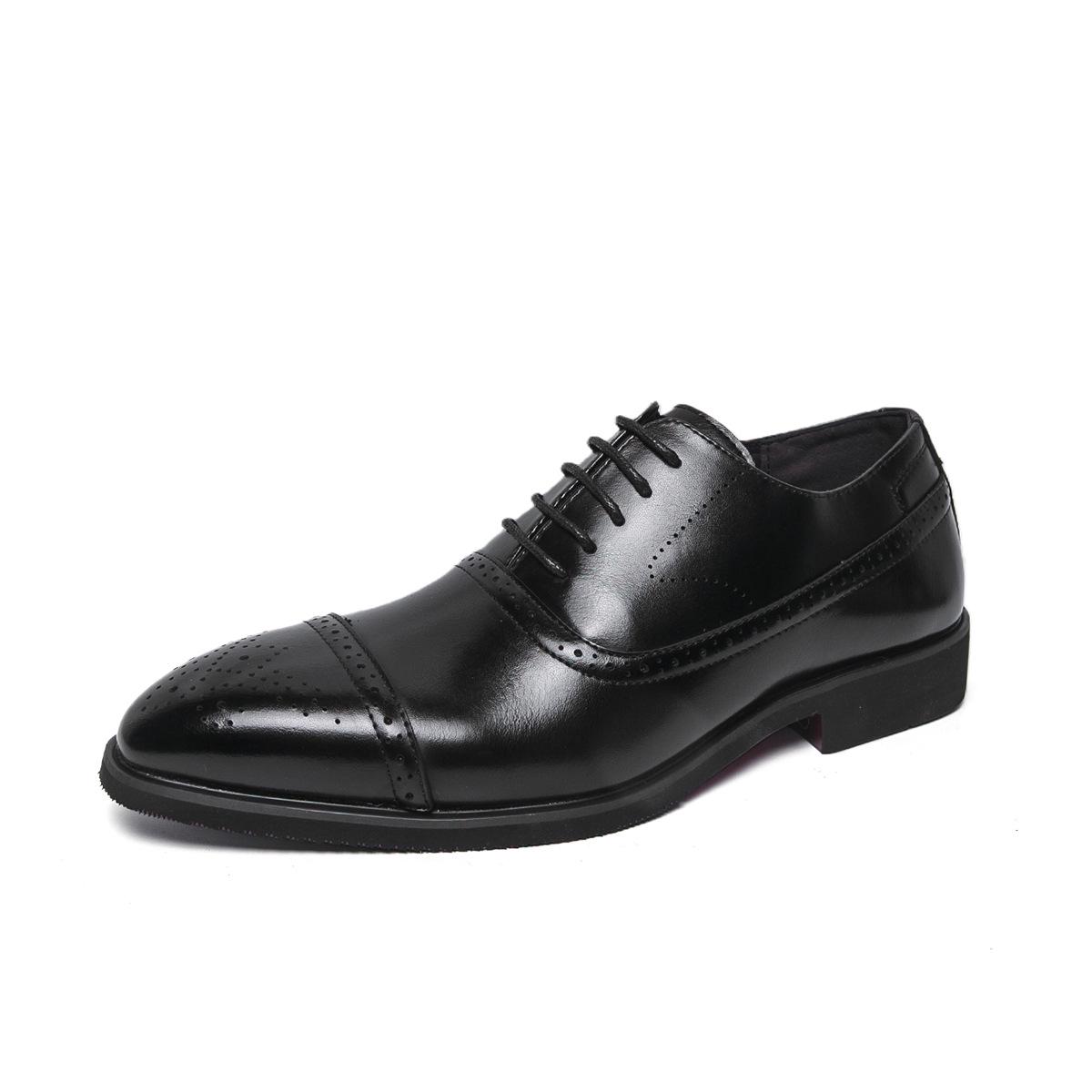 Pointed Toe British Style Leather Loafers - Men’s Casual Office & Wedding Shoes 43 чёрный
