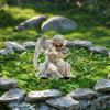 White Angel Playing Violin Acrylic Garden Pile Flower Pot Lawn Farm Decorative Placement