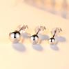 Small Round Bead Smooth Stud Earrings Boys Silver Fashion Personality Simple Earrings Women Doudou Ear Hole Earrings