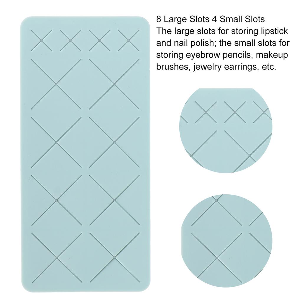 Silicone Lipstick Holder 12 Spaces Lipstick Organizer for Lipstick Eyebrow Pencil Makeup Brush