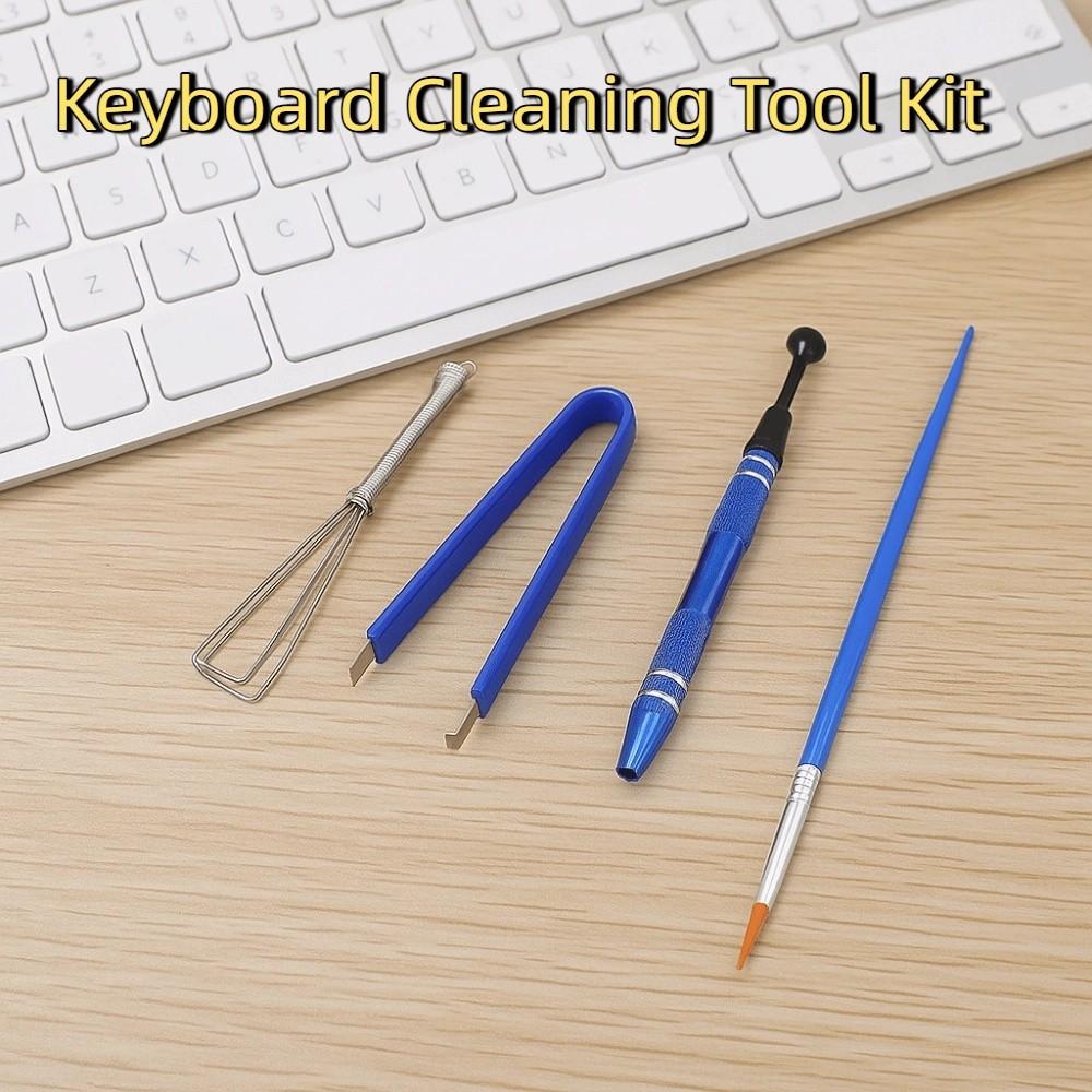 4/6pcs Professional Keyboard Cleaning Tool Kit Household with Storage Bag Keycap Lube Brush Mini DIY Keycap Puller Cybercafe