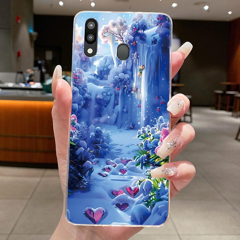 Casing For Samsung Galaxy M20 M205F SM-M205G Case Aesthetic Fashion Cute Cat Soft Silicone Back Cover Transparent TPU Phone Case