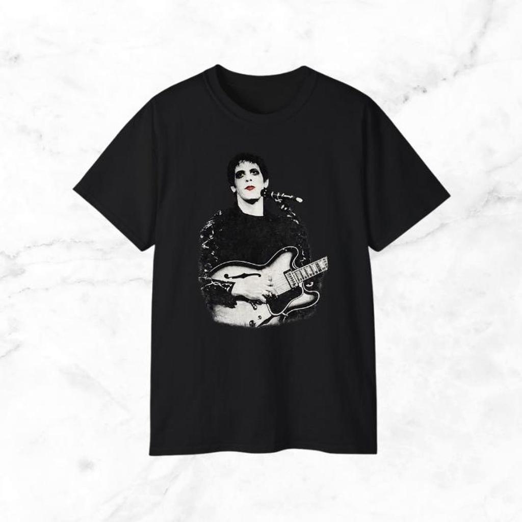 Lou Reed Bleached Photo Slim Fit T-Shirt | Unisex Cotton Concert Tee
