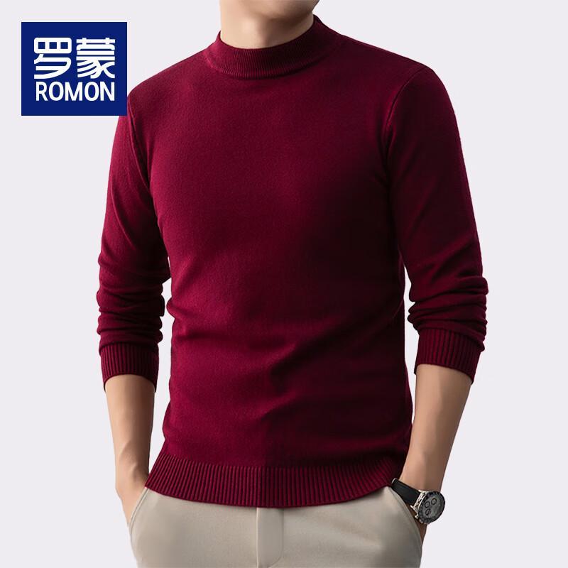 Romon Men's Thickened Warm Mock Neck Knit Sweater WLW8803