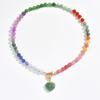 Cross-border Dopamine Natural Stone Bead Necklace, Small Fashion Gradient Heart Pendant Choker Chain for Women