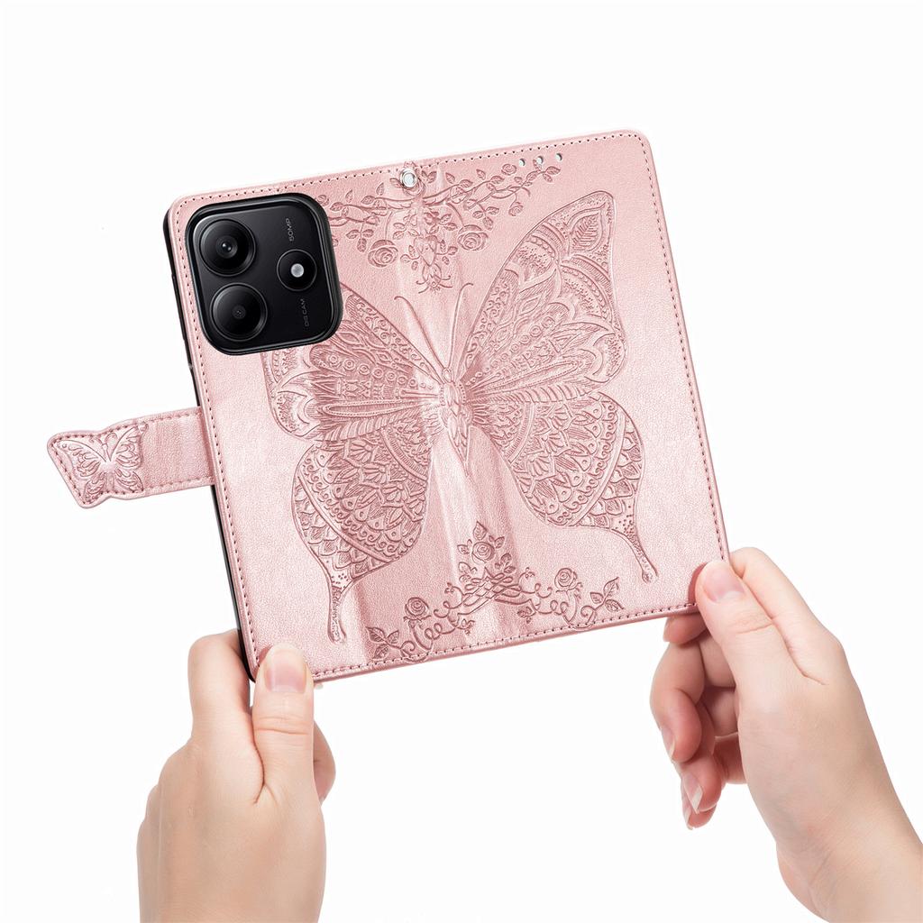 For Xiaomi Redmi Note 14 5G Case PU Leather Wallet Phone Cover Butterfly Pattern