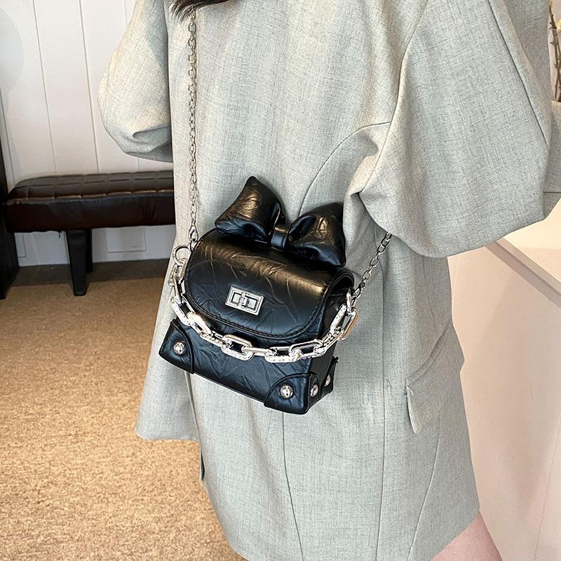 Bag New Versatile Chain Crossbody Bag Bow Shoulder Small Square Bag