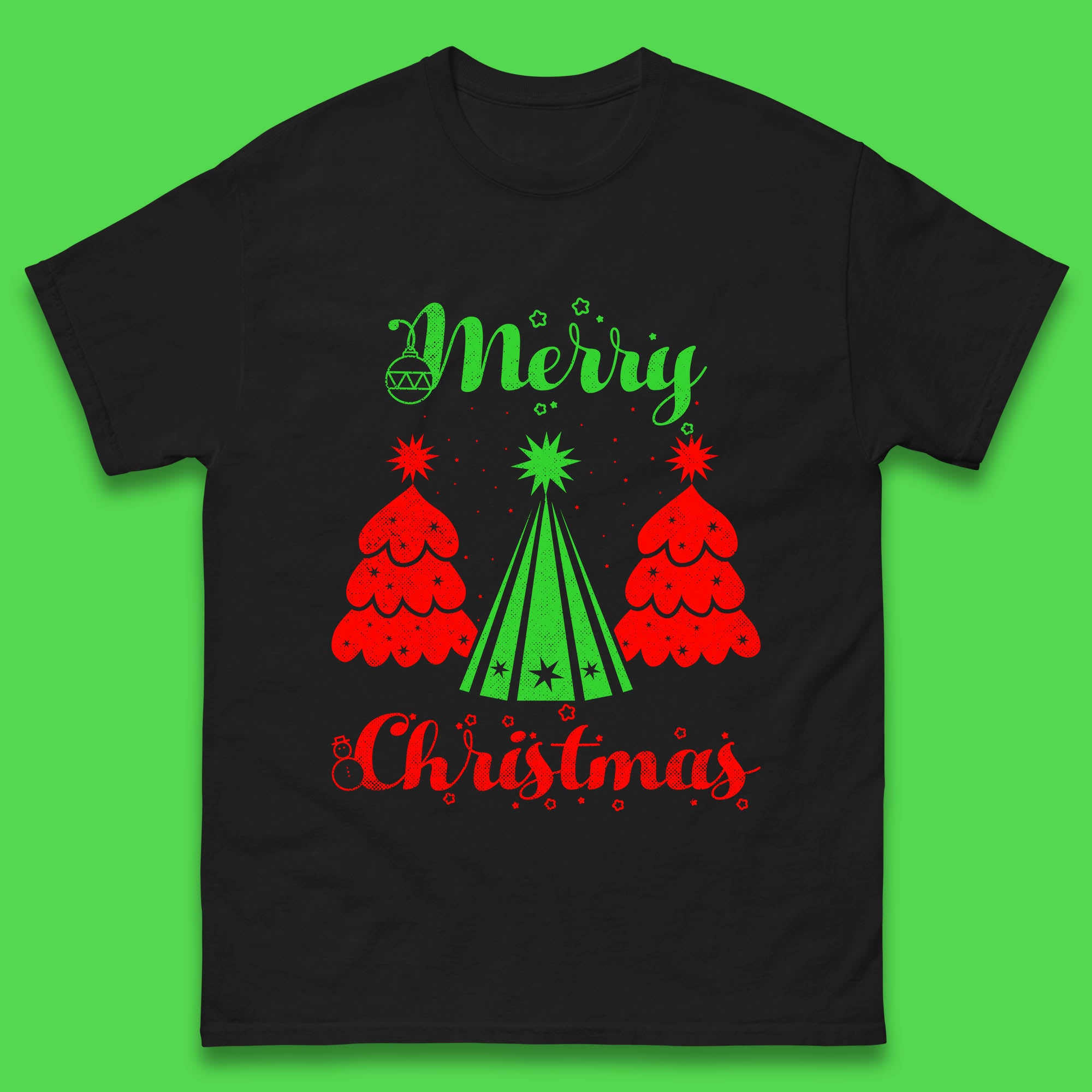 Merry Christmas Tree Mens T Shirt Womens Tops Tees Christmas Top 3XL