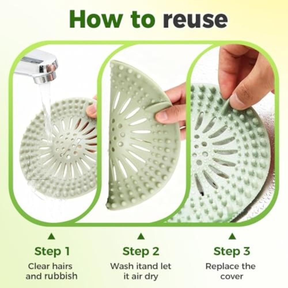 Hair Filter Silicone Hair Catcher Shower Drain Easy Clean Anti Clogging Sink Drain Strainer Round Drain Covers Kitchen Tool