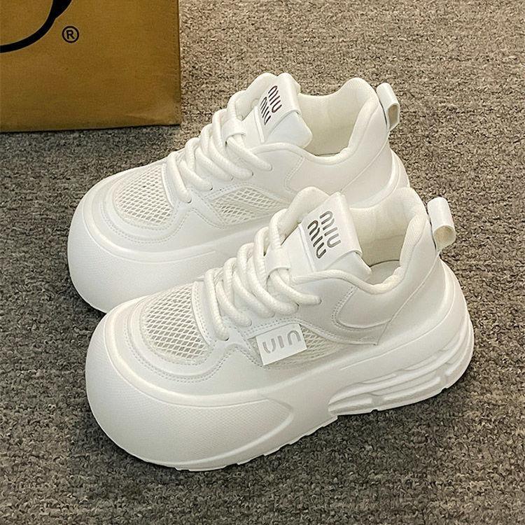 

Mesh breathable board shoes women s new spring and summer sports shoes small height increase fashion casual shoes 40 білий
