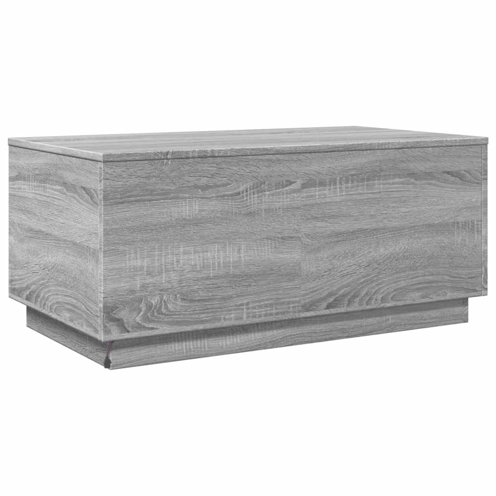 LED Coffee Table in Grey Sonoma 90 x 50 x 40 cm