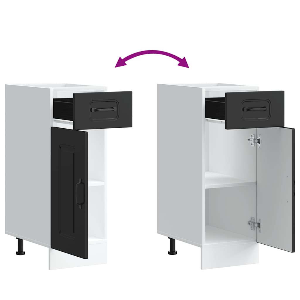 Kitchen Base Cabinet Kalmar Black Wood Based Panel