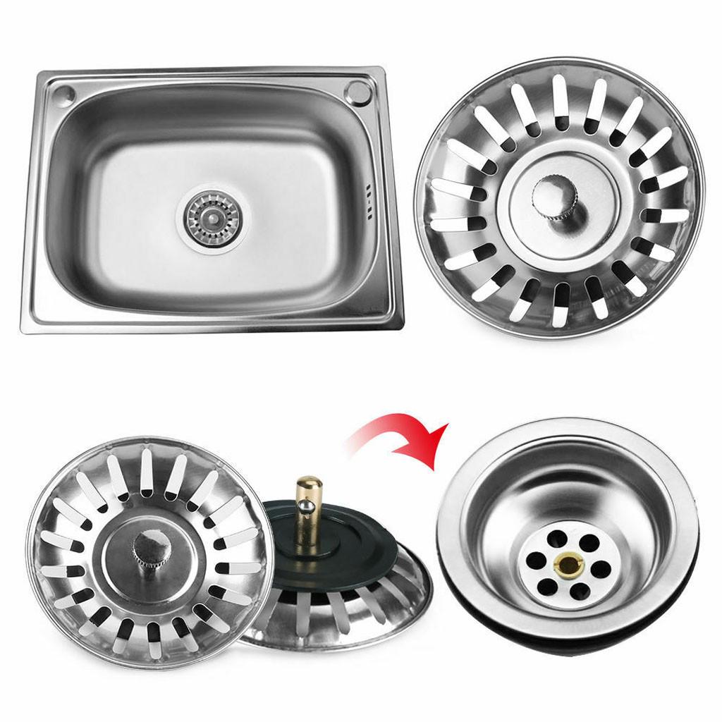 Kitchen Sink Strainer Stopper Stainless Steel Sink Drain Cover with Sealing Ring for Under Sink Drain Assembly Replacement Accessory One Size