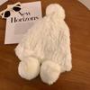 Mao Mao Hat Real Mao Rabbit Plush Fur Hat Versatile Cold-proof Warm Wool Knitted Baotou Hat Women's Winter