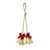 Small Vintage Christmas Bell Garland with Bows, Hanging Wind Ornament for Holiday Decor