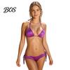 Bikini-Set mit seitlicher Bindung für Damen Zweiteilige Badeanzüge Sexy Dreieck-Top & Tanga V V-förmiger Ausschnitt Niedrige Taille Bademode Verstellbare Spaghettiträger