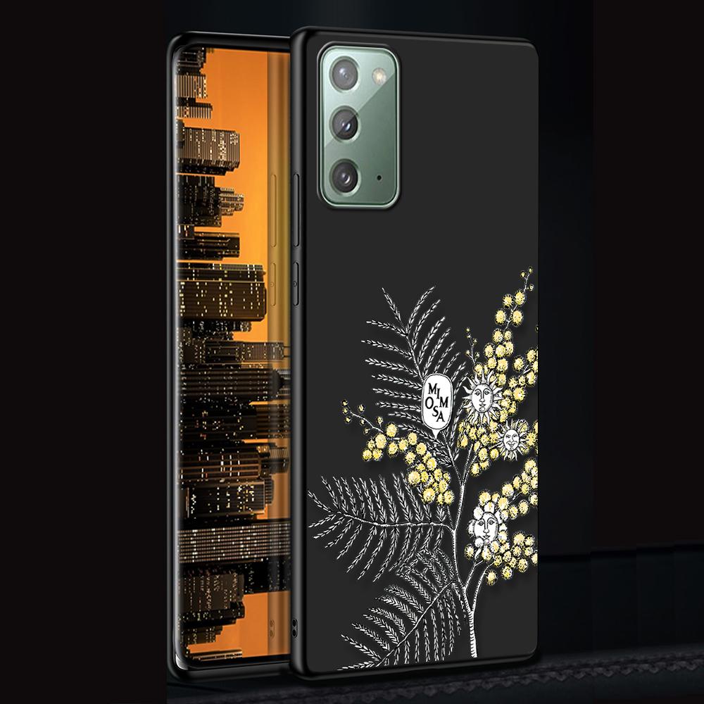 

Чехол Sketch Flowers для Samsung Galaxy Note 20 Ultra 10 Lite 9 8 A53 A52 A12 S22 S21 FE S20 Plus TPU Черная Накладка на Телефон Samsung Note 20