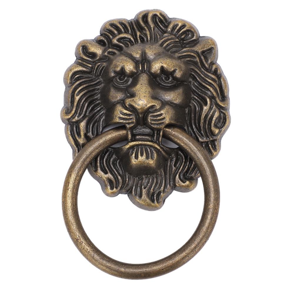 10pcs Metal Material Lion Head Pulls Antique Bronze Finish Drawer Pull Handles For Cabinets