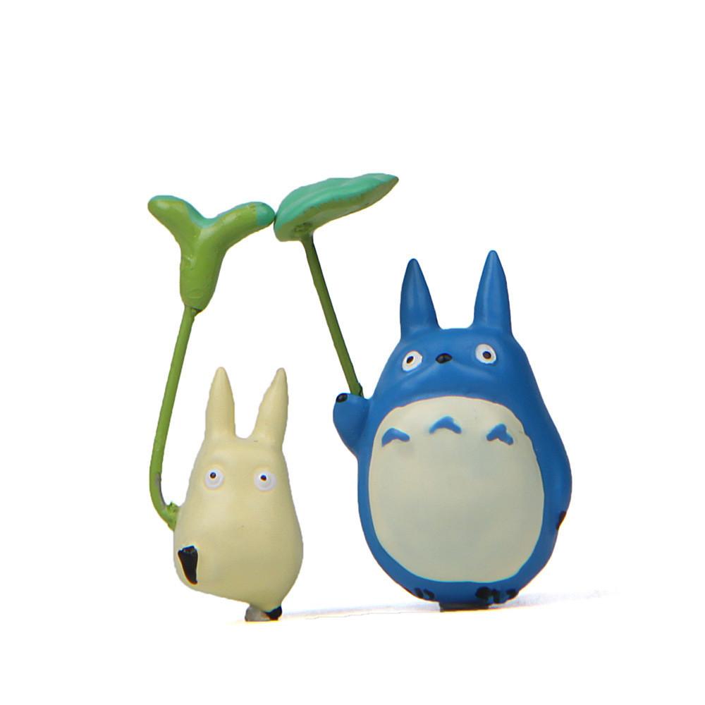 Totoro Cartoon Cute Hold Leaf Cat Mini Model Decoration For Landscape Props