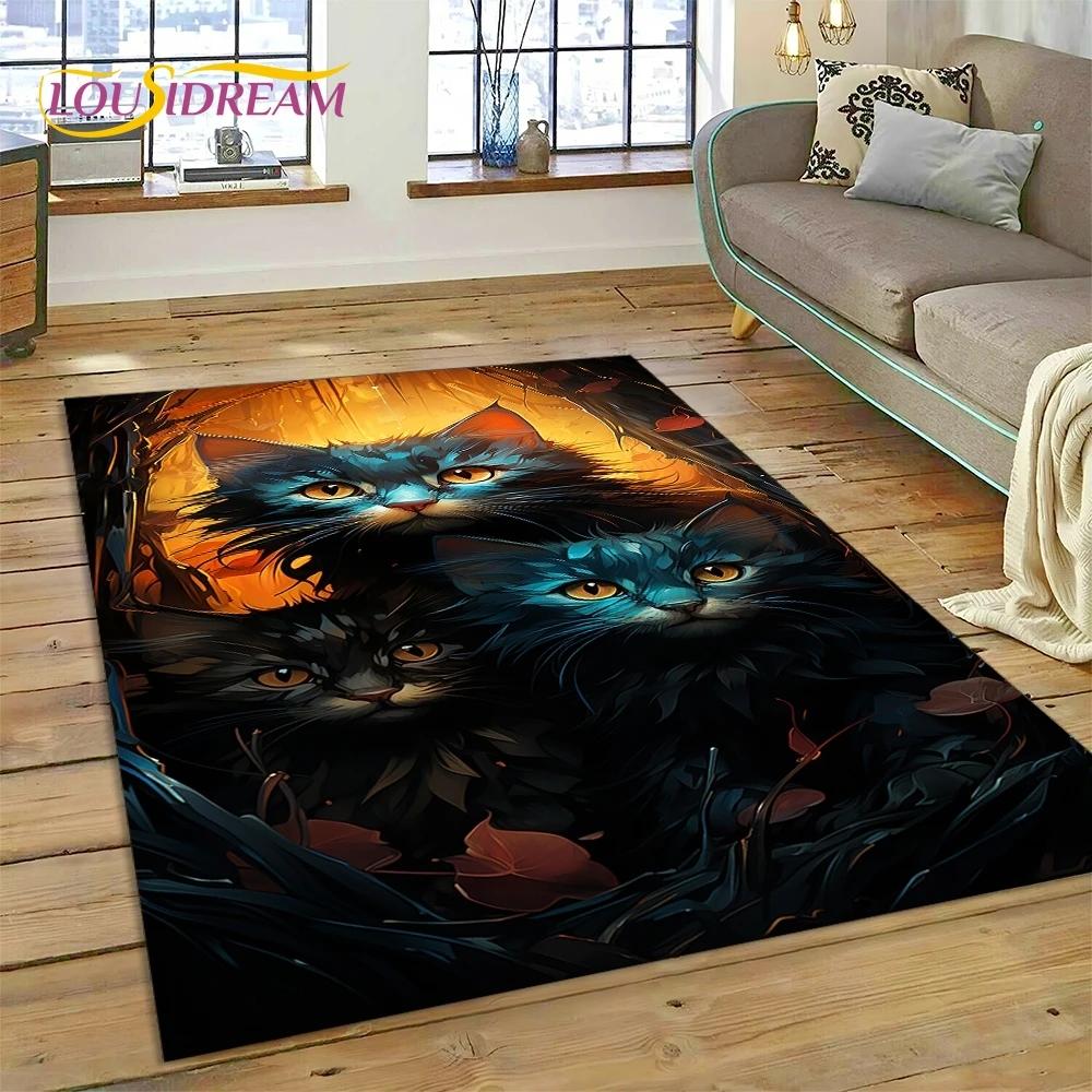 3D Persian Cat,Cute Calico Cat,Ragdoll Cartoon Rug Carpet for Living Room Bedroom Home Decor,Non-slip for Sofa  Doormat Gift Kid