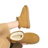 Snow boots winter new retro round head large size velvet cotton shoes student flat-bottomed short cotton boots