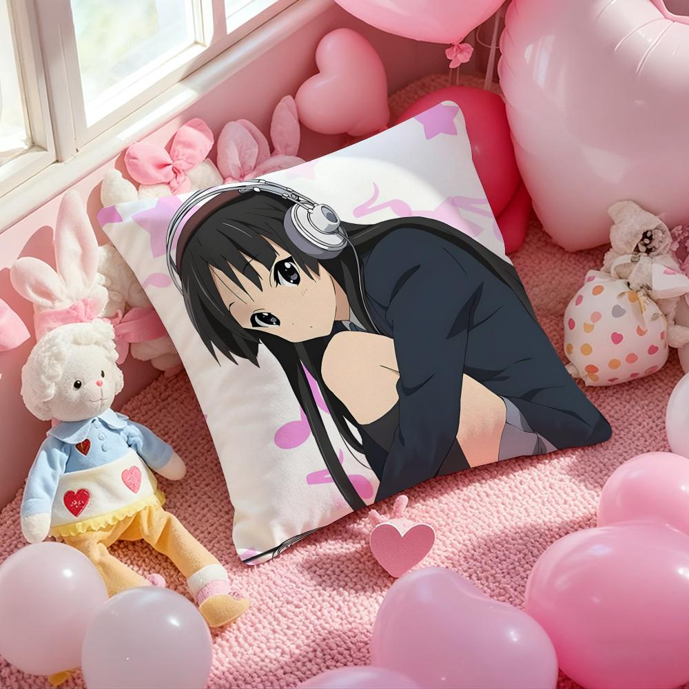 cute Anime K-K-ON Classic Cushion Cover Pattern Printed Pillowcase for Living Room Sofa Cushion Cover & Bedroom Decor