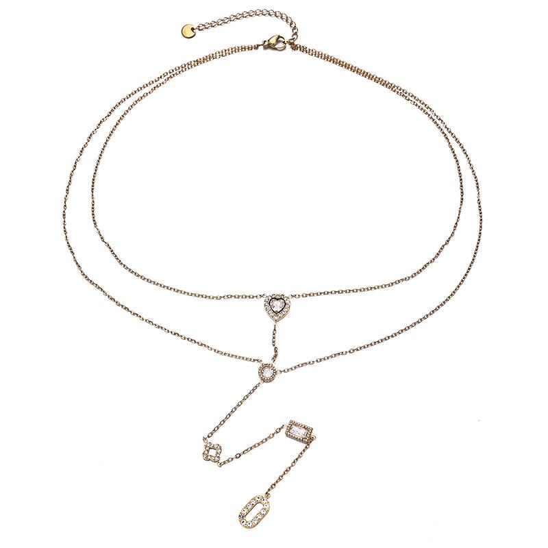 Taina Minimalist White Zircon Stainless Steel Necklace for Women - European & American High-End Light Luxury Jewelry