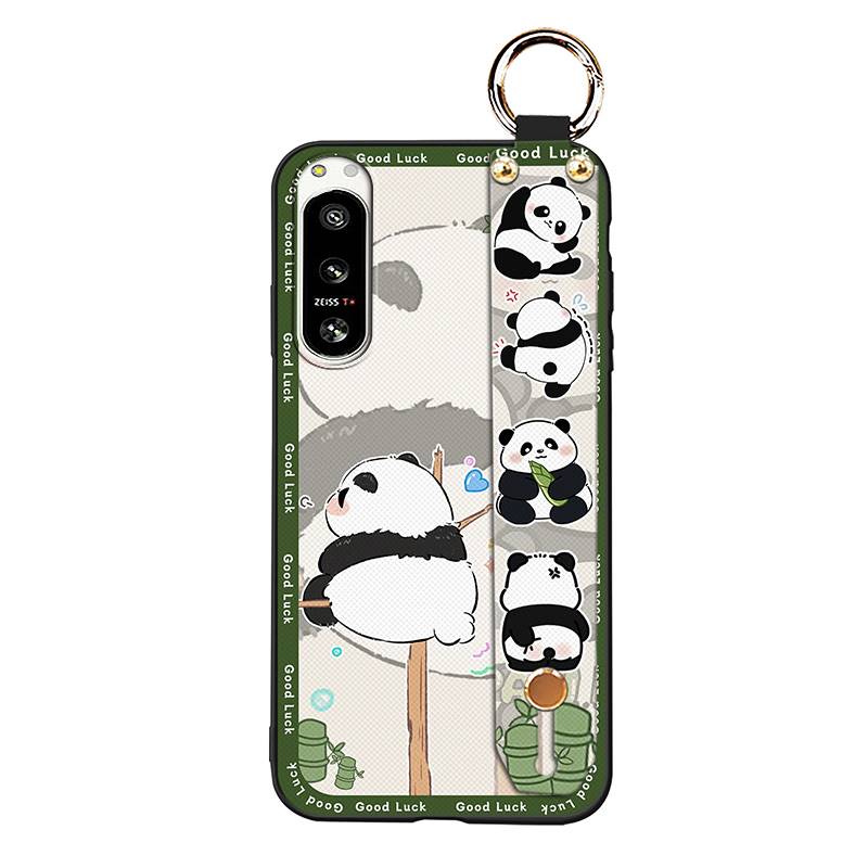 Panda Phone Holder Phone Case For Sony Xperia5 IV Durable Anti-knock Wristband Wrist Strap Waterproof Cute Soft case