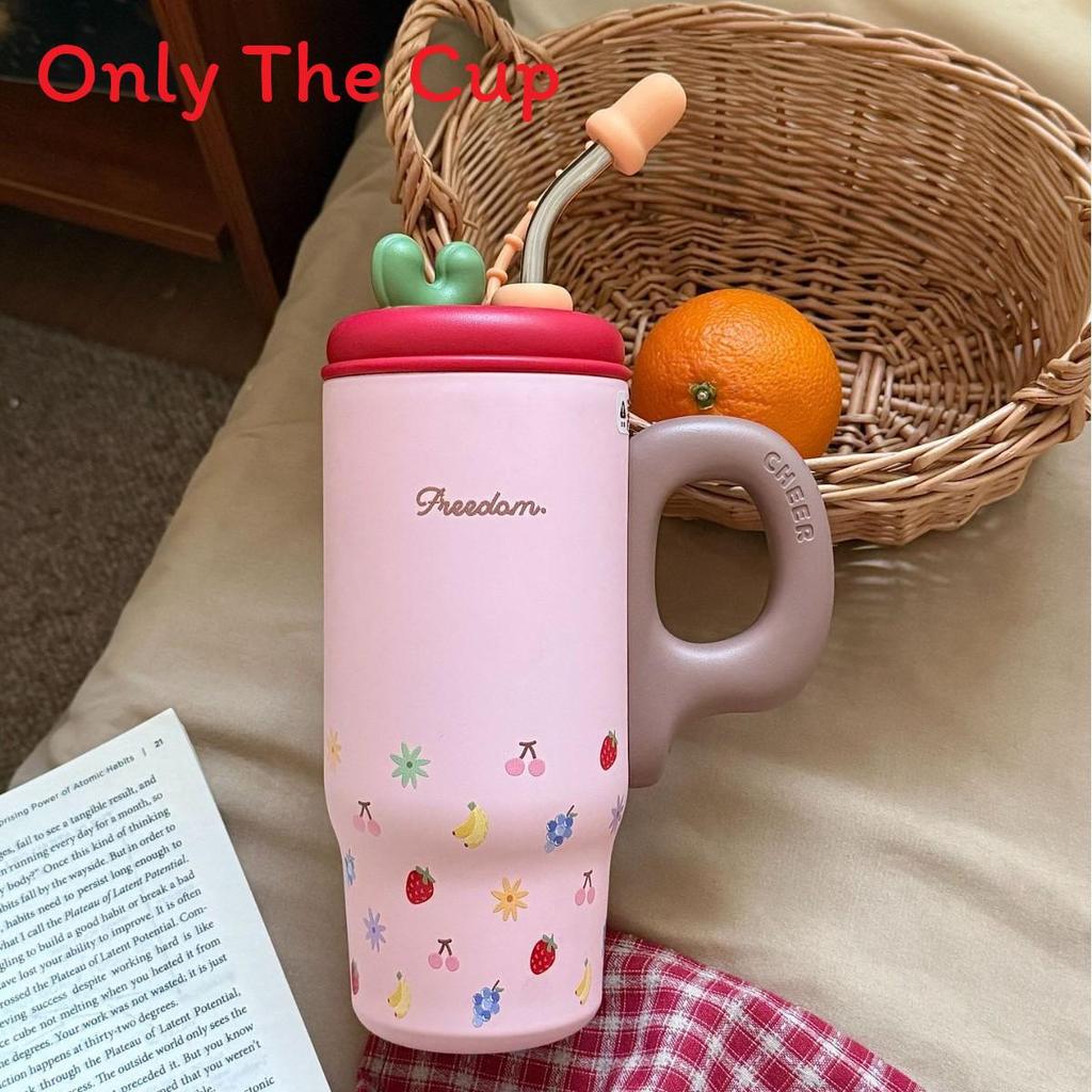 Large Capacity Ceramic Inner Insulated Mug With Straw For Office And Travel Use