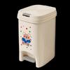 10L Cream Plastic Dual-Open Lidded Trash Can