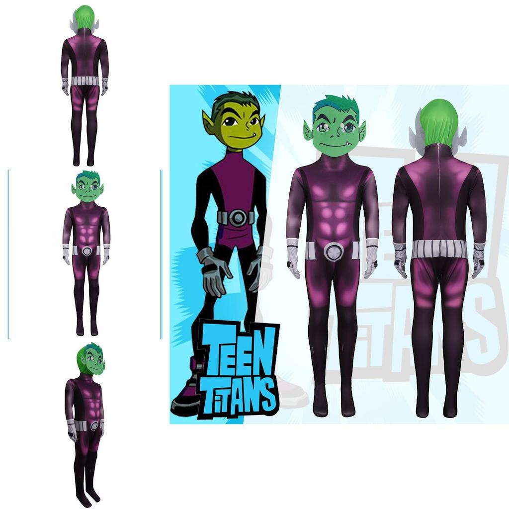 Halloween Teen Titans Anime Characters Cosplay Jumpsuit For Kids And Teens
