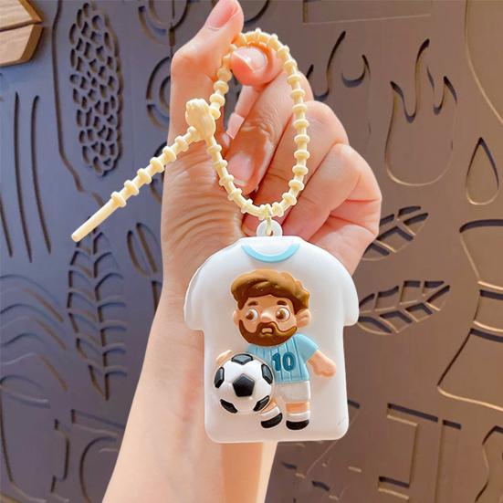 1/4Pcs Football Jersey Squeeze Toy, Stress Relief Soccer T-shirt Toy, Football Themed Backpack Charm Decor Keychain Pendant, Souvenir Gifts for