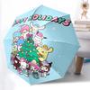 1pc Hello Kitty & Friends Festive Gift Set with Automatic Opening Umbrella - Portable 3-Fold Design, 8-Bone Iron Frame Outdoor Umbrella for Fans, Trav