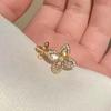 Zircon Lucky Clover Flower Open Ring - Elegant Court Style Exquisite Hand Jewelry