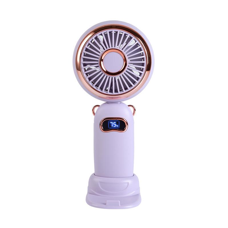 Portable Aromatherapy USB Rechargeable Small Fan with Digital Display and Desk Stand