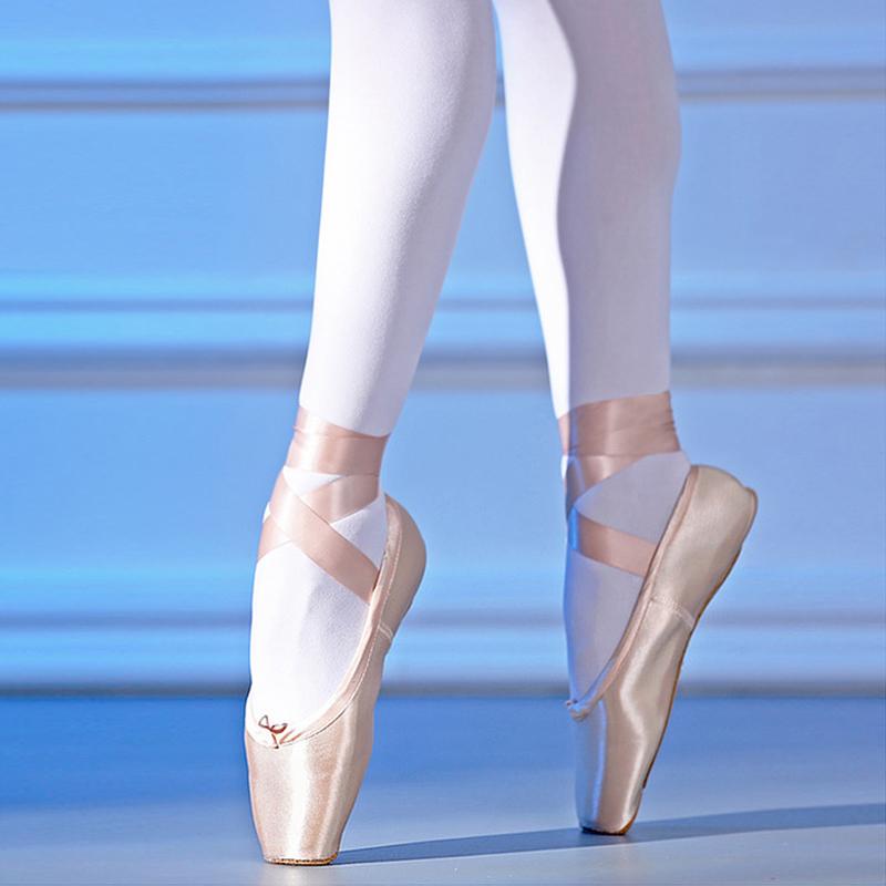 Girls Ballerina Ballet Pointe Shoes Pink Women Satin Ballet Shoes for Dancing