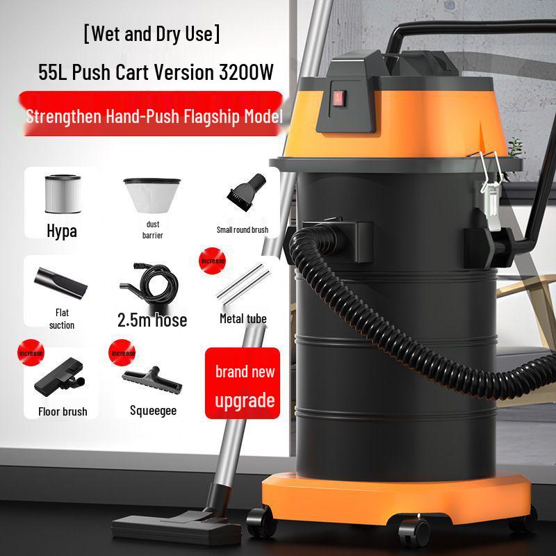 High-Power Wet/Dry Vacuum Cleaner for Home, Workshop, Car Wash, Grout, and Industrial Use