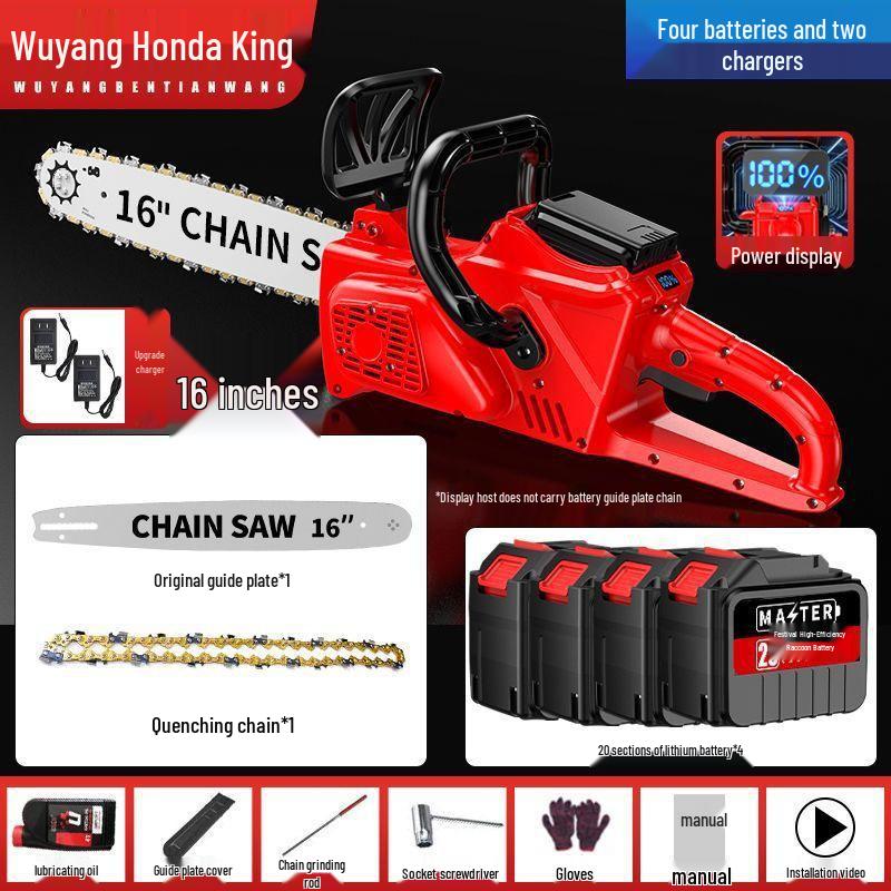 Honda King High Power Lithium Battery Chainsaw – Compact Handheld Electric Saw for Outdoor and Household Use